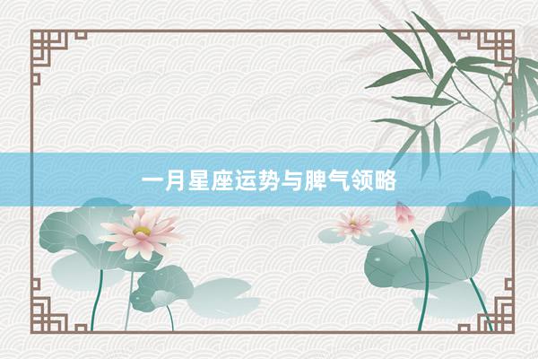 一月星座运势与脾气领略